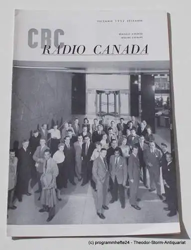 Canadian Broadcasting Corporation: Programmheft CBC European Program Schedule RADIO CANADA DECEMBER 1952 (18). 