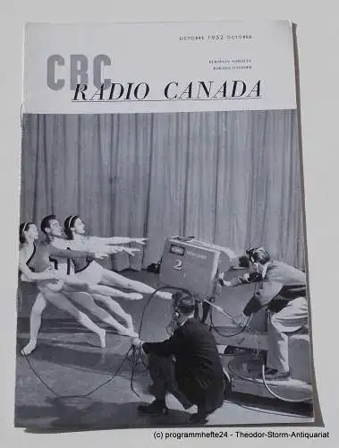 Canadian Broadcasting Corporation: Programmheft CBC European Program Schedule RADIO CANADA OCTOBER 1952 (18). 