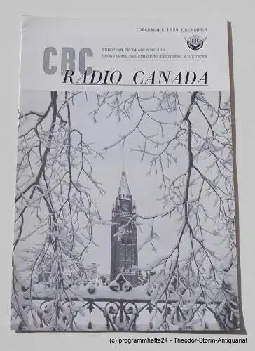 Canadian Broadcasting Corporation: Programmheft CBC European Program Schedule RADIO CANADA DECEMBER 1953 (18). 