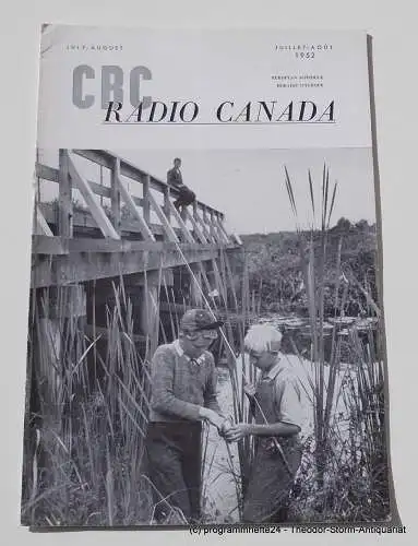 Canadian Broadcasting Corporation: Programmheft CBC European Program Schedule RADIO CANADA JULY - AUGUST 1952 (18). 
