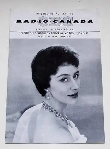 Canadian Broadcasting Corporation: Programmheft CBC Radio Canada International Service. Program Schedule July - August 1958 (18). 
