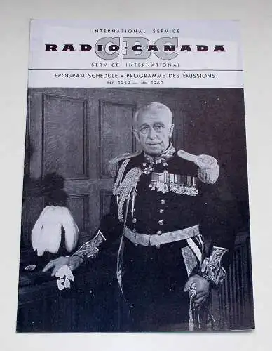 Canadian Broadcasting Corporation: Programmheft CBC Radio Canada International Service. Program Schedule Dec. 1959 - Jan. 1960 (18). 