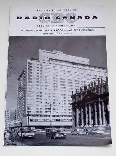 Canadian Broadcasting Corporation: Programmheft CBC Radio Canada International Service. Program Schedule September 1958 (18). 