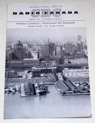 Canadian Broadcasting Corporation: Programmheft CBC Radio Canada International Service. Program Schedule October - November 1959 (18). 