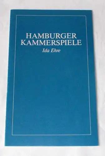 Hamburger Kammerspiele, Ida Ehre, Jan Aust: Programmheft Stille Nacht / Nie sollst du mich befragen. Premiere 21. August 1986. 1. Heft der Spielzeit 1986 / 87 (18). 