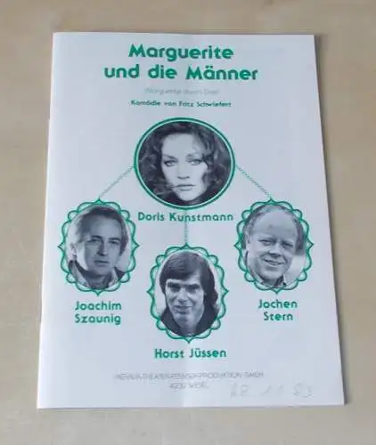Merkur Theater Fernseh Produktion: Programmheft Marguerite und die Männer. Komödie von Fritz Schwiefert. (18). 