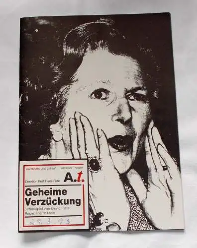 Altonaer Theater, Hans Fitze: Programmheft Geheime Verzückung. Schauspiel von David Hare. Programmheft 7 Spielzeit 1992 / 93 (18). 