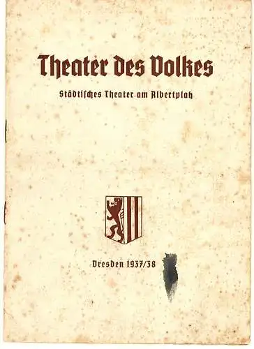 Theater des Volkes, Städtisches Theater am Albertplatz, Dresden, Max Eckhardt: Programmheft Der lustige Krieg. Operette von Johann Strauß (18). 