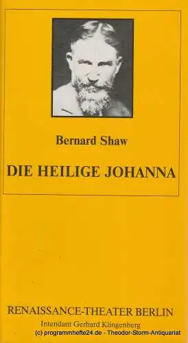 Renaissance-Theater Berlin, Gerhard Klingenberg, Lothar Ruff: Programmheft Die heilige Johanna von Bernard Shaw. Heft 3 11. Januar 1992 (18). 