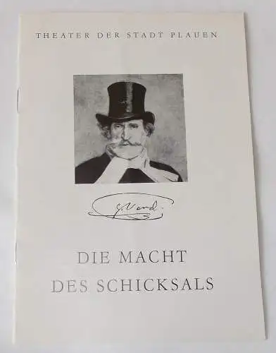 Theater der Stadt Plauen, Werner Friede, Eva Kühnel: Programmheft Die Macht des Schicksals. Premiere 1.4.1984 Spielzeit 1983 / 84 Heft Nr. 9 (18). 