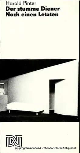 Deutsches Nationaltheater Weimar, Fritz Wendrich, Marion Scheide, Hans-Jürgen Keßler: Programmheft Der stumme Diener / Noch einen Letzten. DDR-Erstaufführung. Premiere 17. November 1988 (18). 