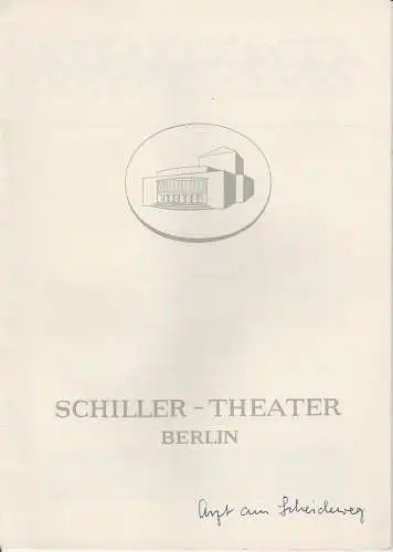Schiller Theater Berlin, Boleslaw Barlog, Albert Beßler: Programmheft Der Arzt am Scheideweg - The Doctor´s Dilemma. Komödie von Bernard Shaw. Spielzeit 1957 / 58 Heft 70 (18). 