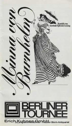 Berliner Tournee Erich Kuhnen, Manfred Erdmann: Programmheft Minna von Barnhelm oder Das Soldatenglück. Premiere 15 Januar 1976 im Markgrafen-Theater Erlangen (18). 