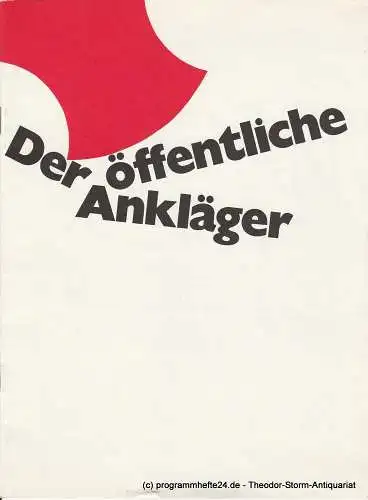 Die Schauspieltruppe Zürich, Günther Vogt, Maria Becker, Robert Freitag: Programmheft Der öffentliche Ankläger. Schauspiel von Fritz Hochwälder (18). 