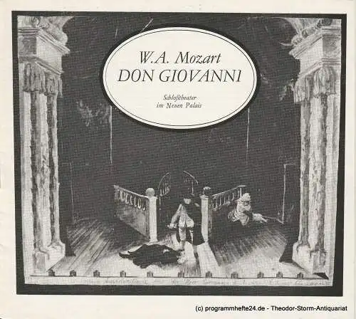 Hans-Otto-Theater Potsdam, Schloßtheater im Neuen Palais, Gero Hammer, Hans Dieter Arnold: Programmheft Don Giovanni. Premiere 30. Oktober 1977. Programmheft Nr. 4-77/78 1. Nachdruck 1979 (18). 