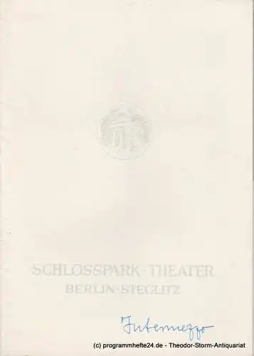 Schlosspark  Theater Berlin-Steglitz, Boleslaw Barlog: Programmheft Intermezzo. Komödie von Jean Giraudoux. Spielzeit 1964 / 65 Heft 131 (18). 