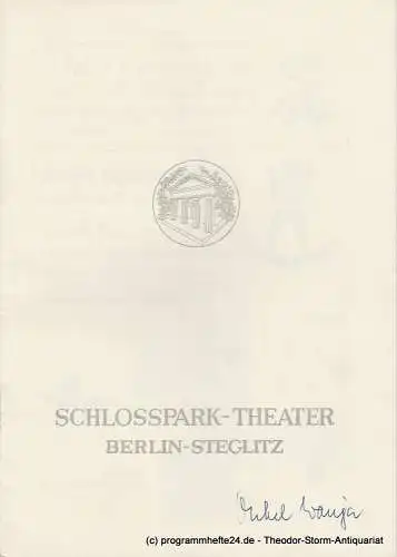 Schlosspark  Theater Berlin-Steglitz, Boleslaw Barlog: Programmheft Onkel Wanja. Szenen aus dem Landleben von Anton Tschechow  Spielzeit 1958 / 59 Heft 77 (18). 
