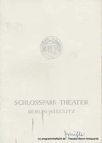 Schlosspark  Theater Berlin-Steglitz, Boleslaw Barlog: Programmheft Ornifle oder Der erzürnte Himmel. Spielzeit 1955 / 56 Heft 49 (18). 