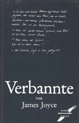 Nationaltheater Mannheim, Arnold Petersen: Programmheft James Joyce VERBANNTE Premiere 24. Januar 1992 Spielzeit 1991 / 92 Nr. 10 (18). 