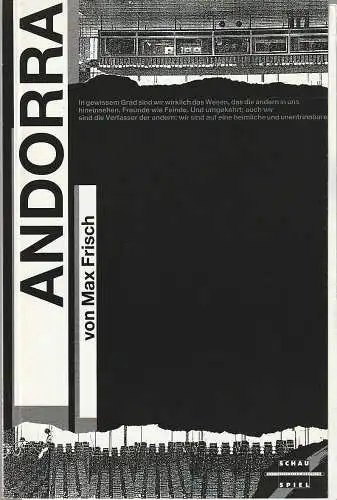 Nationaltheater Mannheim, Arnold Petersen, Ralf Waldschmidt, Jörg Jaegers: Programmheft Max Frisch ANDORRA Premiere 29. Dezember 1988 Spielzeit 1988 / 89 Nr. 7 (18). 
