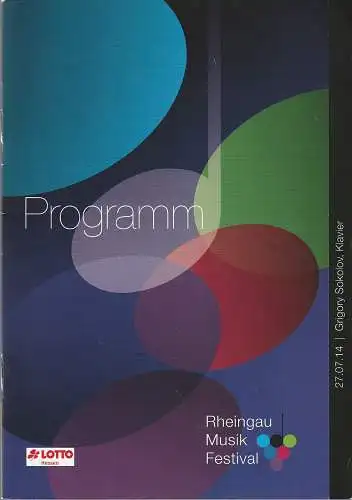 Rheingau Musik Festival, Michael Herrmann, Anna-Kristina Laue, Stefanie Momper: Programmheft GRIGORY SOKOLOV, KLAVIER 27. Juli 2014 (18). 