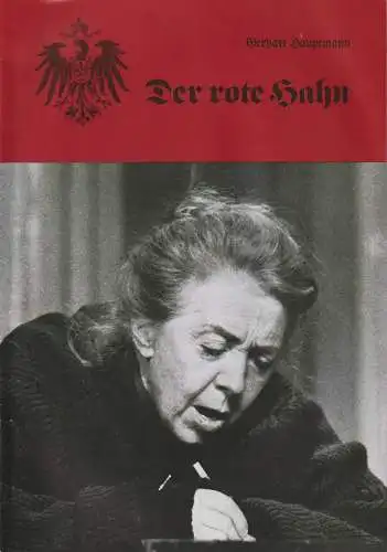 EURO-STUDIO, Konzertdirektion Landgraf, Birgit Landgraf: Programmheft Gerhart Hauptmann DER ROTE HAHN Spielzeit 1981 / 82 (18). 