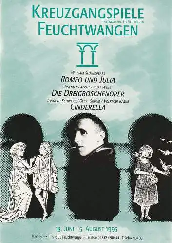 Stadt Feuchtwangen, Rolf Rüdiger Eckard, Lis Verhoeven, Stella Maria Adorf, Irmgard Schmidt, Heiko Rogge, Sandor Domonkos ( Probenfotos ): Programmheft KREUZGANGSPIELE FEUCHTWANGEN 13. Juni bis 5. August 1995 (18). 