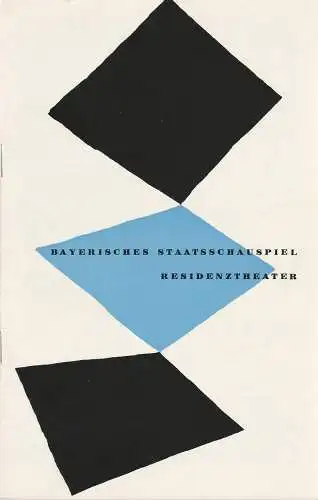 Bayerisches Staatsschauspiel, Helmut Henrichs, Eckart Stein: Programmheft Max Frisch BIEDERMANN UND DIE BRANDSTIFTER Premiere 29. Januar 1960 Residenztheater Spielzeit 1959 / 60 Heft 5 (18). 