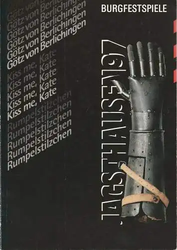 Burgfestspiele Jagsthausen, Peter Friedel, Werner R. Jänicke: Programmheft BURGFESTSPIELE JAGSTHAUSEN 1997 Spielzeit 48 (18). 