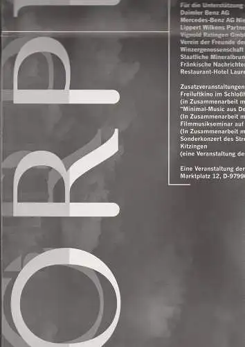 Jeunesse Musicals Deutschland e.V: Programmheft Philip Glass ORPHEE 31. Juli bis 8. August 1993 Freilichtaufführung im  Renaissance-Schloßhof Weikersheim / Württemberg (18). 