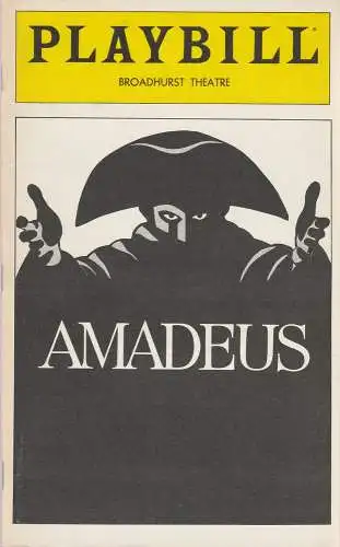 Playbill, Broadhurst Theatre: Programmheft Peter Shaffer AMADEUS January 1981 (18). 