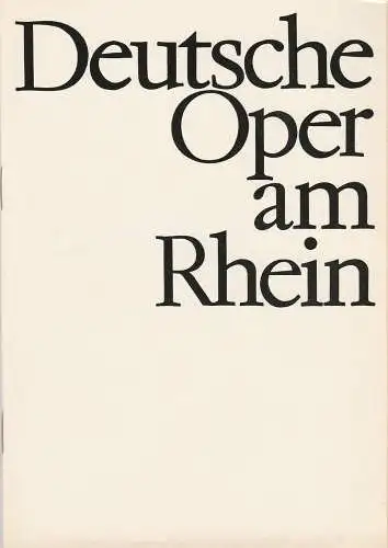 Deutsche Oper am Rhein-Theatergemeinschaft Düsseldorf-Duisburg, Grischa Barfuss, Rolf Trouwborst, Manfred von Stein: Programmheft Richard Wagner DAS RHEINGOLD 14. März 1968 Spielzeit 1967 / 68 (18). 