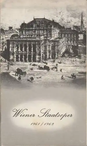 Wiener Staatsoper, Bundestheaterverwaltung, Christl Schönfeldt: Programmheft  Richard Strauss DER ROSENKAVALIER 8. Oktober 1961 (18). 