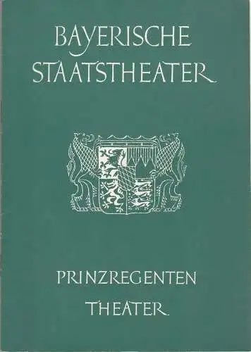 Bayerische Staatstheater, Hermann Frieß, Herbert List, Emil Preetorius: Programmheft Ludwig van Beethoven FIDELIO 19. April 1962 Prinzregenten Theater Spielzeit 1961 / 62 Heft 7 (18). 