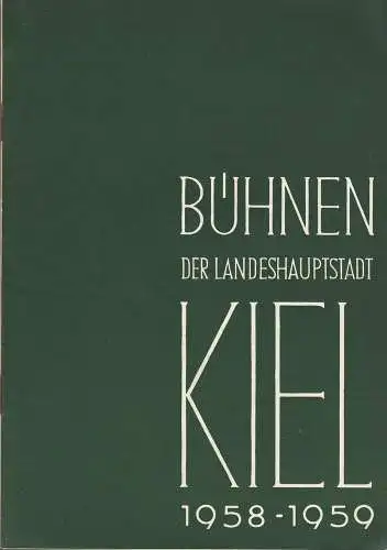 Bühnen der Landeshauptstadt Kiel, Rudolf Meyer, Hans Niederauer, Philipp Blessing: Programmheft Charles Gounod MARGARETE Stadttheater Spielzeit 1958 / 59 Heft 14 (18). 