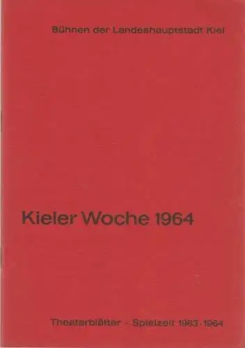 Bühnen der Landeshauptstadt Kiel, Joachim Klaiber, Hanns Menninger, Peter-Jürgen Gudd: Programmheft Gotthold Ephraim Lessing MINNA VON BARNHELM 23. Juni 1964 Stadttheater Spielzeit 1963 / 64 (18). 