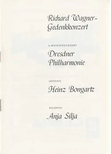 Konzertdirektion Robert Streiber Kiel: Programmheft RICHARD WAGNER-GEDENKKONZERT 3. Meisterkonzert 20. November 1963 Ostseehalle Kiel (18). 