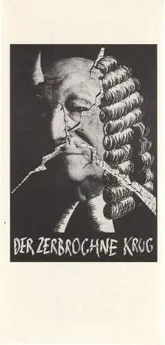 Vorpommersche Landesbühne Anklam, Wolfgang Bordel: Programmheft Heinrich von Kleist DER ZERBROCHNE KRUG Premiere 24. Februar 1996  Spielzeit 46 zerbrochene (18). 