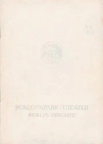 Schloßpark-Theater, Boleslaw Barlog, Albert Beßler: Programmheft Felicien Marceau DER NERZ Spielzeit 1959 / 60 Heft 89 (18). 