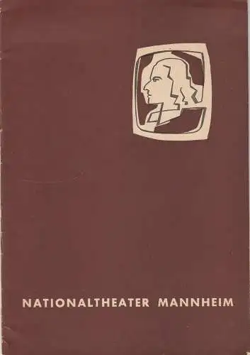 Nationaltheater Mannheim, Joseph Hildebrandt, Georg Montfort, Adolf Falk ( Bühnenfotos ): Programmheft BALLETTABEND 16. Mai 1959 Grosses Haus 180. Spielzeit 1958 / 59 (18). 