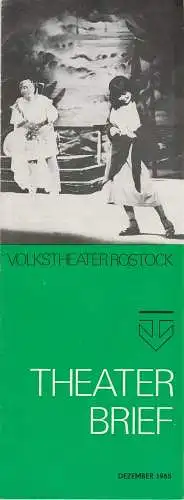 Volkstheater Rostock, Hanns Anselm Perten, Heidemarie Ullrich: Programmheft VOLKSTHEATER ROSTOCK THEATER BRIEF Dezember 1985 91. Spielzeit 1985 / 86 (18). 