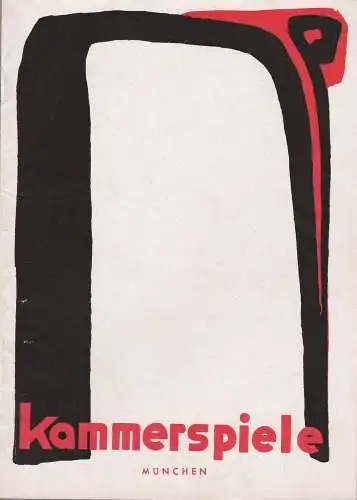 Kammerspiele München, Wenrer Bergold, Curt Ullmann, Hildegard Steinmetz: Programmheft Kammerspiele München Spielzeit 1951 / 52 Heft 7 (18). 