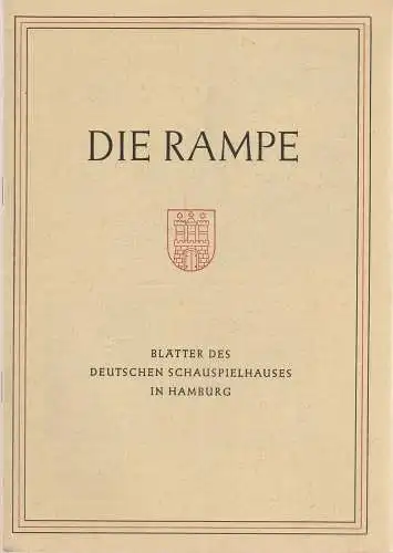 Deutsches Schauspielhaus Hamburg, Albert Lippert, Ludwig Benninghoff: Programmheft William Shakespeare MACBETH Die Rampe Spielzeit 1953 / 54 Heft 4 (18). 
