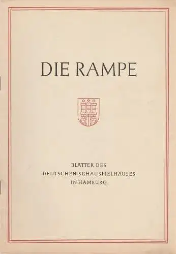 Deutsches Schauspielhaus Hamburg, Albert Lippert, Ludwig Benninghoff: Programmheft Hugo von Hofmannsthal DER UNBESTECHLICHE  Die Rampe Spielzeit 1954 / 55 Heft 1 (18). 
