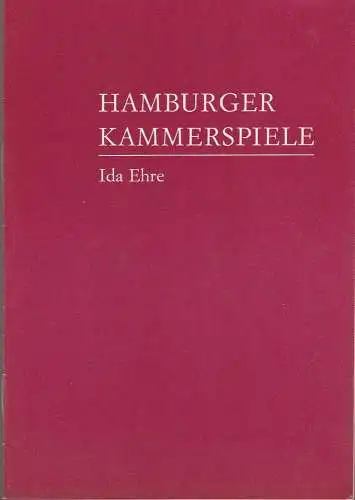 Hamburger Kammerspiele, Ida Ehre, Jan Aust, du Vinage ( Probenfotos ): Programmheft Eugene O'Neill EIN MOND FÜR DIE BELADENEN Premiere 10. Januar 1978 Spielzeit 1977 / 78 Heft 5 (18). 