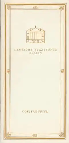 Deutsche Staatsoper Berlin, Deutsche Demokratische Republik, Janos Liebner: Programmheft Wolfgang Amadeus Mozart COSI FAN TUTTE 20. Dezember 1984 (18). 