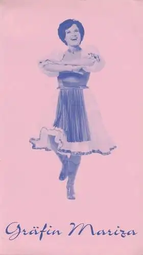Staatstheater Braunschweig, Christoph Groszer, Helmar Harald Fischer, Gerhard Schumann: Programmheft Emmerich Kalman GRÄFIN MARIZA Premiere 21. September 1976 Großes Haus Spielzeit 1976 / 77 Heft 4 (18). 