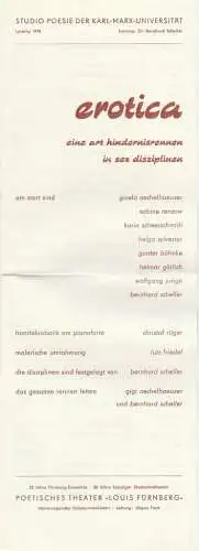 Studio Poesie der Karl-Marx-Universität, Bernhard Scheller, Politisches Theater - Louis Fürnberg: Programmheft EROTICA eine Art Hindernisrennen in Sex Disziplinen 1974 (18). 