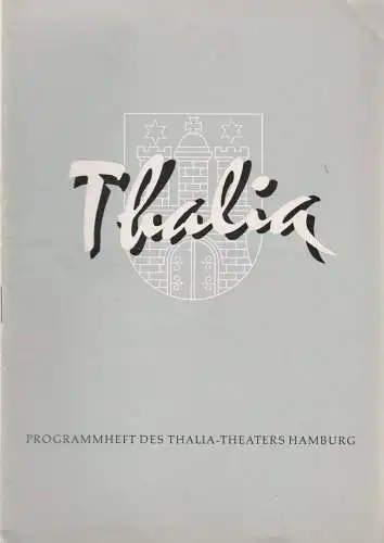 Thalia Theater Hamburg, Willy Maertens, Albert Dambek, Conrad Kayser: Programmheft Rex Frost KLEINES HOTEL 113. Spielzeit 1956 / 57 Heft 2 (18). 