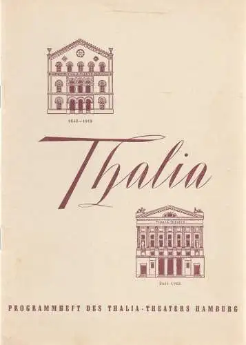 Thalia Theater Hamburg, Willy Maertens, Albert Dambek, Conrad Kayser: Programmheft Franz Molnar SPIEL IM SCHLOß 111. Spielzeit 1954 / 55 Heft 14 (18). 